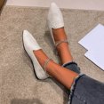 thumbnail image 2 of B91xZ Chaussures Plates à Bout Pointu pour Femmes, Confort Printemps Été, Blanc 6, 2 of 5