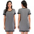 thumbnail image 3 of Pyjama d'Été pour Femmes Manches Courtes Col Cœur Pêche Robe de Nuit Décontractée Robe de Sommeil Ample Confortable Pyjama Robe de Maison Décontractée, 3 of 6