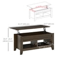 thumbnail image 3 of HOMCOM Lift Top Coffee Table with Hidden Storage and Open Shelves, 3 of 10