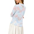 thumbnail image 3 of INSPIRE CHIC Women's Crochet Lace See Through Floral Ruffle Neck Blouse, 3 of 7