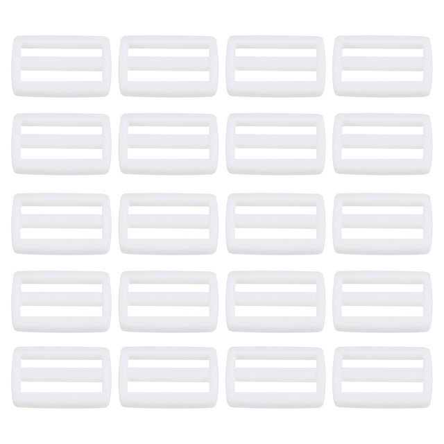 Unique Bargains White Tri-Glide Slide Buckles Webbing Strap Fastener (100 Pack)