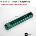 thumbnail image 1 of MYG 1pc Socket Organizer Box 3/8 1/4 1/2inch Drive ABS Plastic Socket Clip Rail Holder Toolbox Socket Storage Socket Organizer Box, 1 of 8