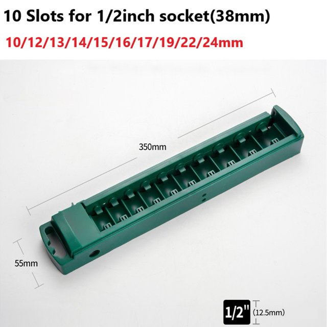 MYG 1pc Socket Organizer Box 3/8 1/4 1/2inch Drive ABS Plastic Socket Clip Rail Holder Toolbox Socket Storage Socket Organizer Box