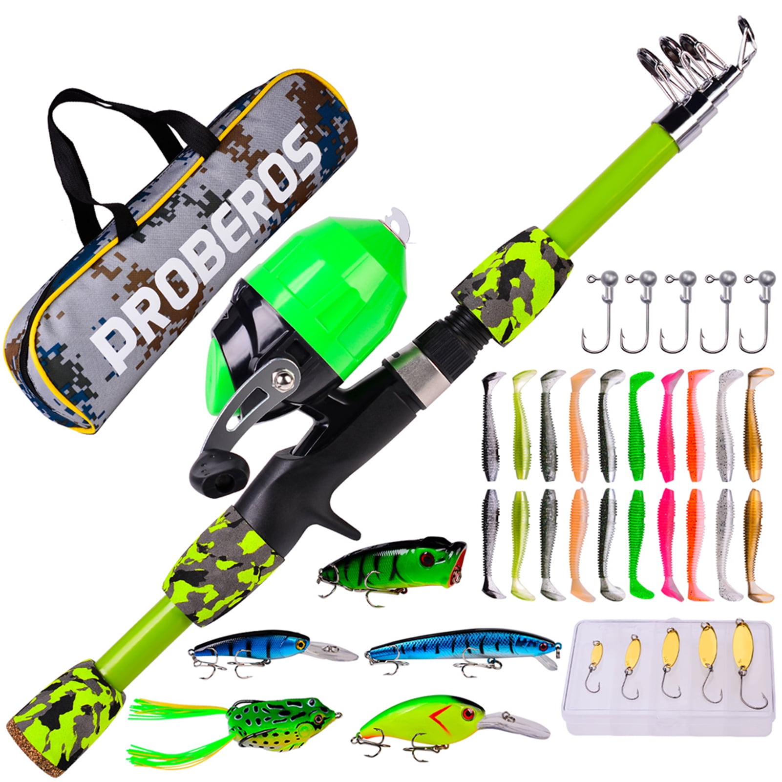 Amdohai 1.5m Children Fishing Pole Ultralight Fishing Rod Ultralight+Fishing Reel+Fishing Lures Fishing Tackle Storage Bag