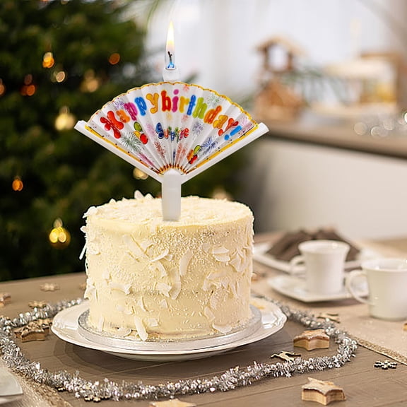 Yhmxh Décorations de Fête d'Anniversaire en Forme d'Éventail Clown Bougie d'Anniversaire Amusante Décoration de Gâteau pour Enfants Arrangement de Gâteau Bougie en Forme d'Éventail
