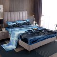 thumbnail image 1 of Erosebridal Black Train Bed Sheets Set Twin Size, Steam Engine Bedding Set, Black Blue, 3 Pieces,, 1 of 6
