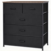 SortWise 5 Drawer Dresser, Steel Frame and Wood Top, Chest of Drawers for Bedroom, Storage Tower End Table Organizer Unit for Living Room, Hallway, Closet (3 Large & 2 Small Drawers)