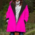 thumbnail image 1 of CHGBMOK Veste d'Automne pour Femmes, Chaude et en Polaire, Imprimée, avec Capuche, Fermeture Éclair, Poches Doubles, en Liquidation, 1 of 1