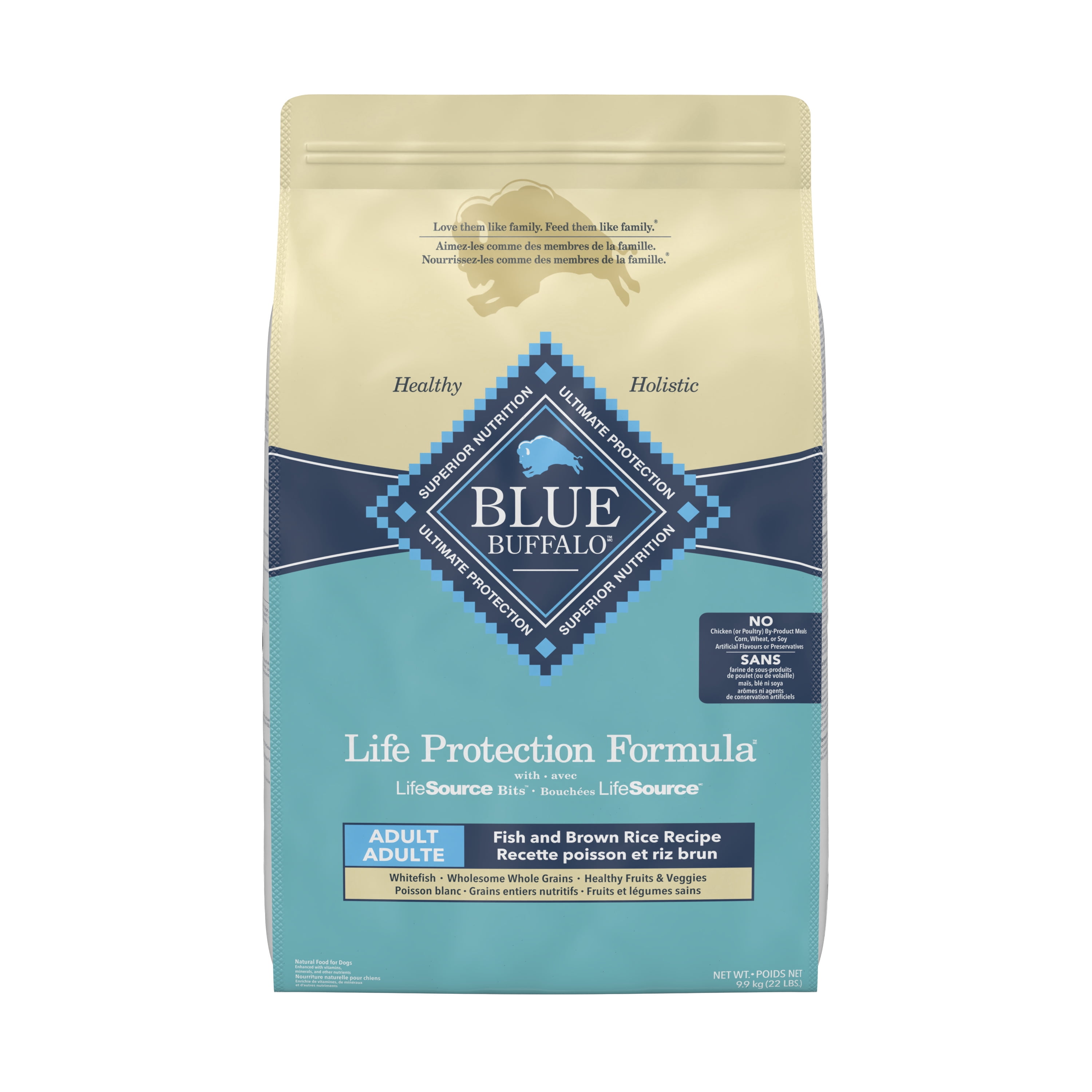 Blue Buffalo Life Protection Formula Natural Dry Dog Food, Fish & Brown Rice 10kg