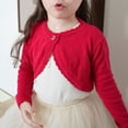 thumbnail image 2 of zbxnLI Toddler Girls Bolero Cardigans Lightweight Long Sleeve Knit Open Front Cropped Cardigan Sweaters, 2 of 9
