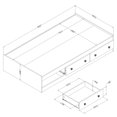 thumbnail image 4 of South Shore Little Smileys Twin Mates Bed with 3 Drawers, in Pure White, 4 of 8