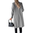 thumbnail image 3 of LUXUR Manteau Femme Double Boutonnage Automne Gris Clair L, 3 of 3