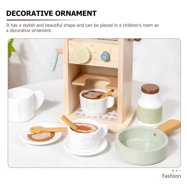 Une machine à café en bois de 18 cm 8 parties - Jeux - Jouets