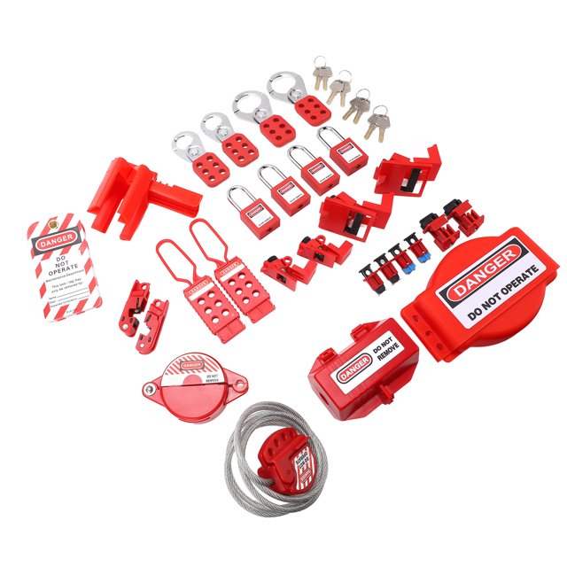 Electrical Loto Kit,Electrical Lockout Tagout Kit Circuit Lock Outs Set Loto Tags Lockout Set Eco-Friendly Materials