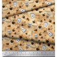 thumbnail image 3 of Soimoi Velvet Fabric Hot Coffee Beverages Printed Fabric 1 Yard 58 Inch Wide, 3 of 3