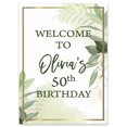 thumbnail image 1 of Darling Souvenir MADE WITH LOVE PersonalizedWelcomeBirthdaySignLeaves,Large Decorative Poster For Birthday Party, Celebrations- 18x12, 1 of 5
