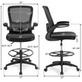 thumbnail image 4 of Pemberly Row Sponge Adjustable Height Drafting Chair w/ Lumbar Support in Black, 4 of 12