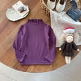 thumbnail image 2 of Enfants Enfants T-Shirt Violet Chandail à Manches Longues Filles Basique Col Rond Coton Décontracté Chandail pour Enfants Filles Chemises Taille 3-4 Ans, 2 of 7