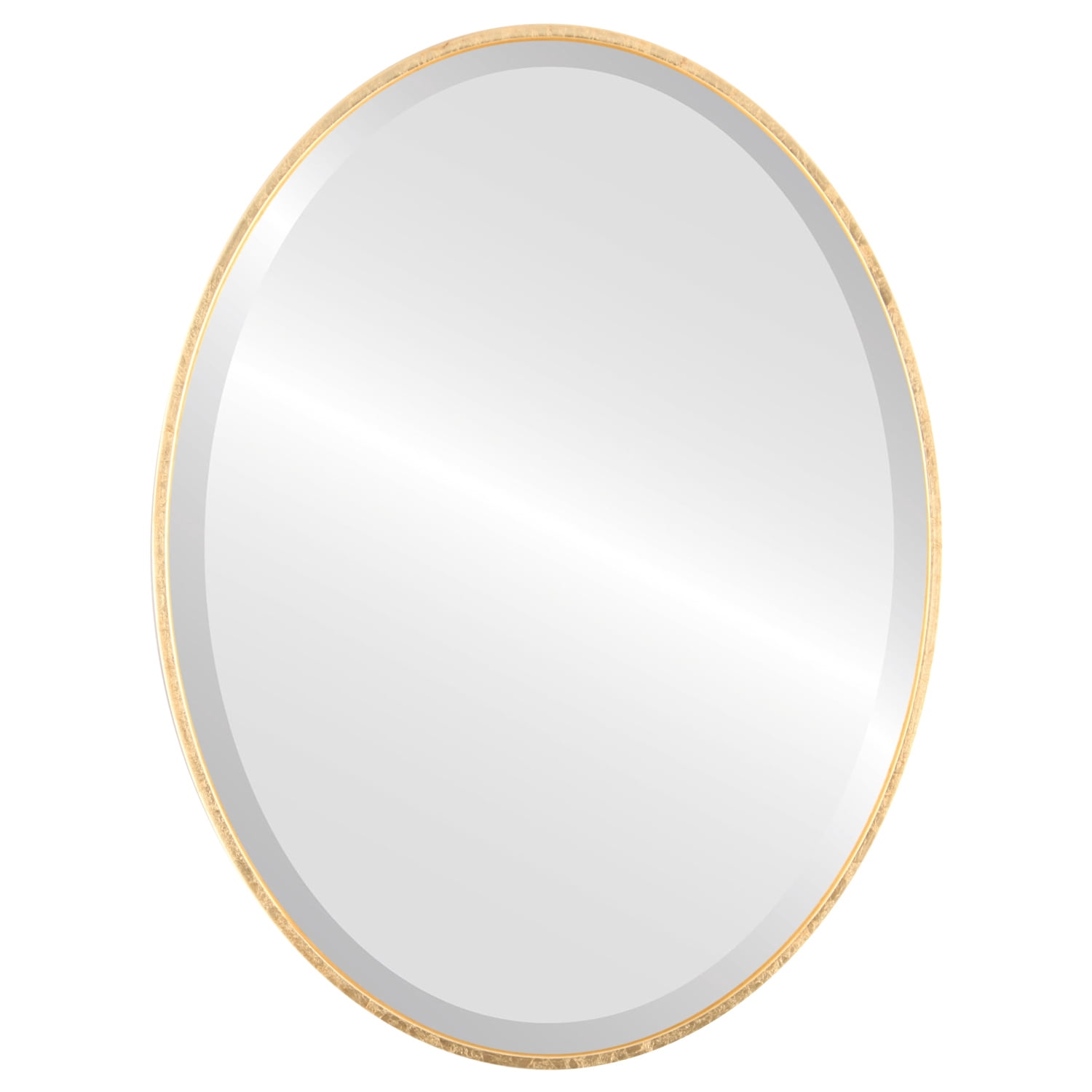 Miroir Ovale Encadré Singapore - Feuille d'Or - 17 Pouces x 21 Pouces
