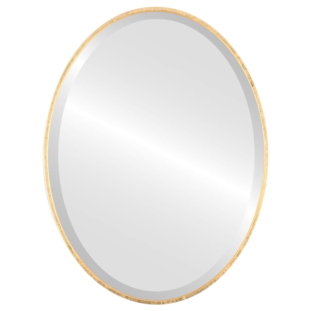 Singapore Framed Oval Mirror - Gold Leaf - 21" x 25"