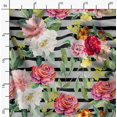 thumbnail image 2 of Soimoi Yellow polyester Crepe Fabric Stripe & Grandiflora Roses Floral Print Sewing Fabric Yard 42 Inch Wide, 2 of 4