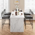 thumbnail image 2 of Ourlova Bar Stools Set of 4 - Kitchen Bar Stools with Footrest - PU Upholstered Counter Height Barstools - Bar Chairs with Back for Kitchen Island/Apartment/Counter Bar - Easy Assembly - Gray, 2 of 6