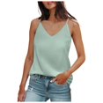 thumbnail image 1 of Women's Silk Satin Tank Tops V Neck for Summer and Work, 1 of 3