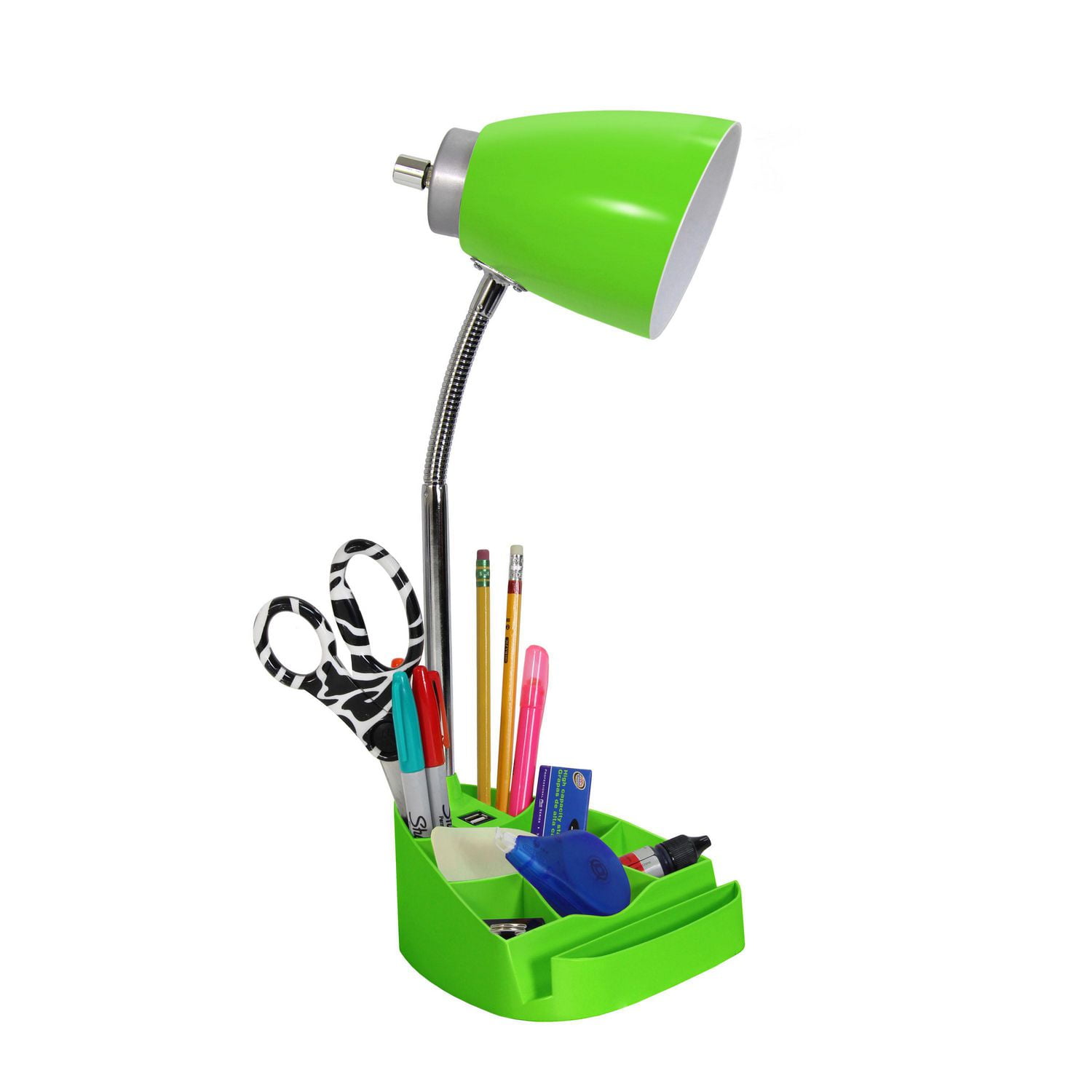 Limelights Gooseneck Organizer Desk Lamp with iPad Tablet Stand Book Holder and USB port