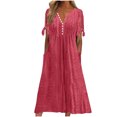 thumbnail image 3 of Yuyuzo Robe Longue Maxi Bohème pour Femmes, Robes Boho Tendance, Découpes, Col en V, Robe d'Été de Plage avec Poches, 3 of 7