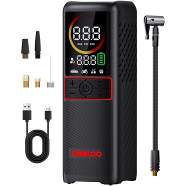 GOOLOO GT160 Tire Inflator Portable Air Compressor, 2X Faster 160PSI Portable Air Pump for Car Tires, Cordless Tire Pump with Digital Pressure Gauge for Cars, Bikes, Balls, Motorcycles,Auto-Shutoff