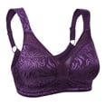 thumbnail image 4 of Wingslove Women's Full Coverage Plus Size Bra Non Padded Wireless Minimizer Bra, Purple 48H, 4 of 7