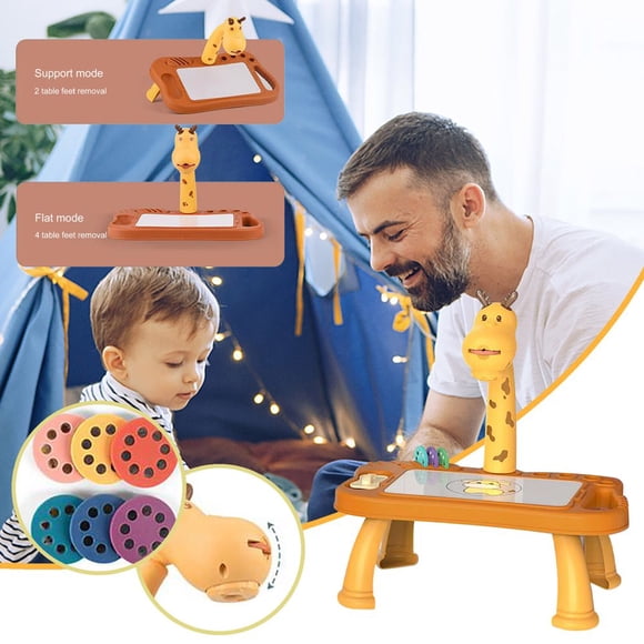 Bureau Projecteur Intelligent pour Enfant avec Lumière et Musique, Machine d'Apprentissage pour Peindre, Jouet 5 ml