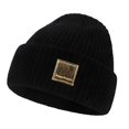 thumbnail image 1 of ManxiVoo Bonnet Tricoté à Revers Extensible Protection des Oreilles Bonnet d'Hiver pour Garçons et Filles Noir, 1 of 5