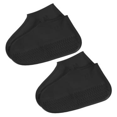 Unique Bargains m Couvre-Chaussures en Silicone Imperméables Antidérapants Protecteurs de Surchaussures, Noir 2 Paires