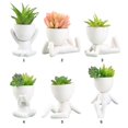 thumbnail image 3 of Pots de Fleurs en Forme Humaine Mini Céramiques en Pot pour Décoration Intérieure-Sans Plante Incluse, 3 of 9