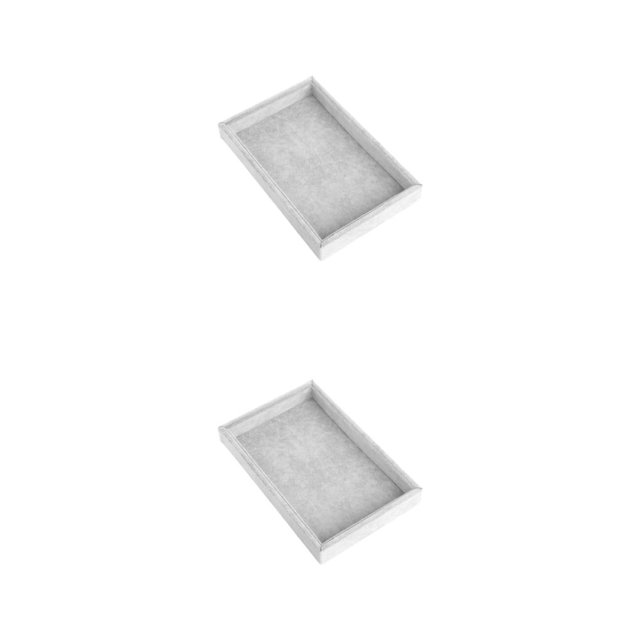 Youkk Gift For Jewelry Organizer With Large Capacity And Soft Velvet Lining Wood Jewelry Case Storage Jewelry Storage Box Ice gray velvet 2Set