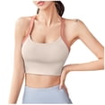 thumbnail image 1 of Virmaxy Womens High Impact Sports Bra Color-Crossed Beauty Back Anti-Shock Gathering Sports Bra Contrasting Shaped Back and Shock-Absorbing Gathered Sports Bra White L, 1 of 4