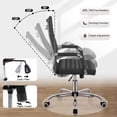 thumbnail image 2 of Homall Office PU Leather Chair with Lumbar Support and Armrest, Ergonomic Conference Chair, Black, 2 of 8