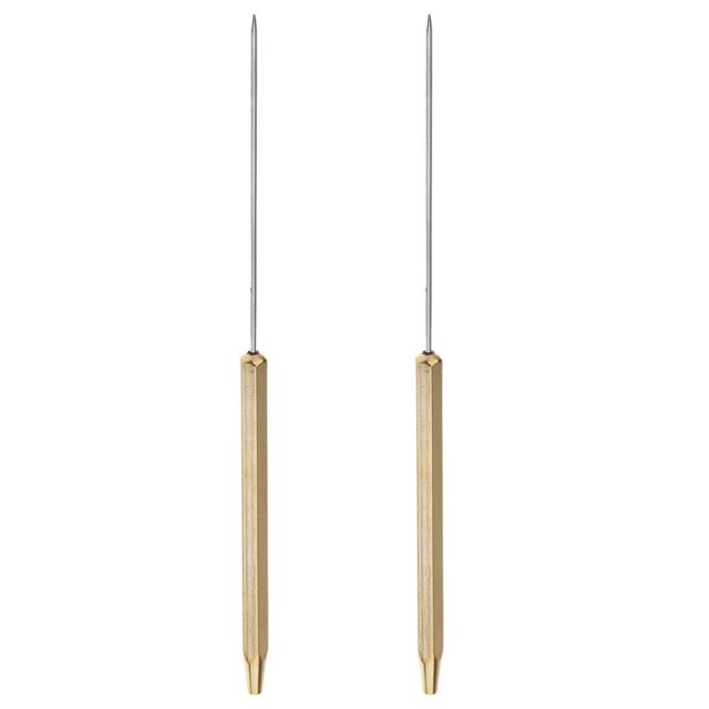 jinwen 2pcs Copper,Stainless Steel Fly Tying Bodkins Half Hitch Tools Handle Fly Tying