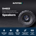 thumbnail image 2 of Autotek Street Machine 6.5 Inch 3-Way Car Audio Universal Coaxial Speakers, Pair, 2 of 9