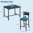 thumbnail image 2 of Dining Table Set for 4 W/Footrest & Backrest, Counter Height Table with 4 Upholstered Bar Stools, Kitchen Table Set with Corner Protector, for Small Space, Black, 2 of 8