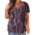 thumbnail image 1 of TIMIFIS Women's Plus Size Tunic Tops Summerhort Sleeve V Neck Blouses Ruffle Flowy Button Up T Shirts, 1 of 6