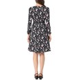 thumbnail image 3 of INSPIRE CHIC Robe Midi Fluide à Imprimé Floral à Col en V pour Femme Noir G, 3 of 5