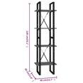 thumbnail image 4 of vidaXL 4-Tier Book Cabinet Grey 40x30x140 cm Engineered Wood, 4 of 5