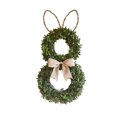 thumbnail image 1 of Easter Bunny Shaped Wreath With Green Leaves And Bow Front Door Hanging Window Display Spring Holiday Decoration Plastic Base, 1 of 7