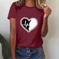 thumbnail image 4 of Diufon Hauts de la Saint-Valentin pour Femmes, Tunique Décontractée à Manches Courtes, Chandail à Col Rond, Blouse Tendance Mignonne à Imprimé Graphique, 4 of 6
