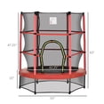 thumbnail image 3 of Outsunny Trampoline pour Enfants avec Enceinte pour 3 à 6 Ans, Rouge, 3 of 10