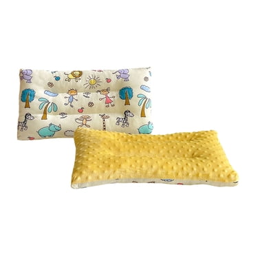 Riforla Oreiller pour Tout-Petit Double Face Respirant Doux Coton et Tissu Minky à Pois Oreiller pour Enfants Petit Oreiller Mignon Taie d'Oreiller Lavable à la Machine Rose Pâle A