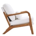 thumbnail image 3 of Ktaxon Mid Century Modern Accent Chair, Teddy Velvet Fabric Armchair with Solid Wood Frame White, 3 of 7