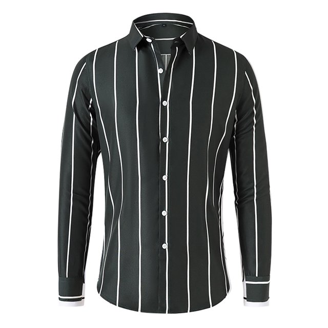 Cathalem Chemise Habillée pour Homme à Manches Longues Extensible Coupe Classique Chemise Boutonnée, Vert m
